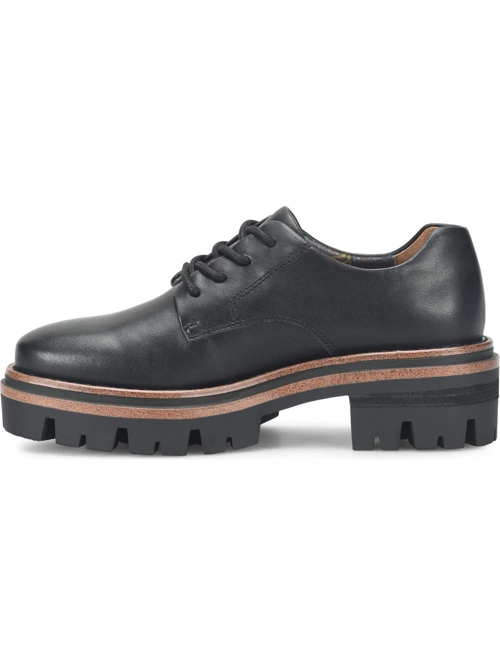 KORKS Veda Lug Sole Platform Derby Oxfords Shoes Black Size 9M - NWOT